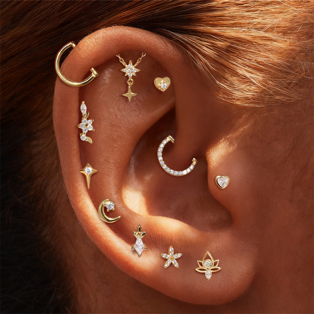 Aide S925 Sterling Silver Pier - Body Jewelry Cartilage Earrings ulasan dan harga