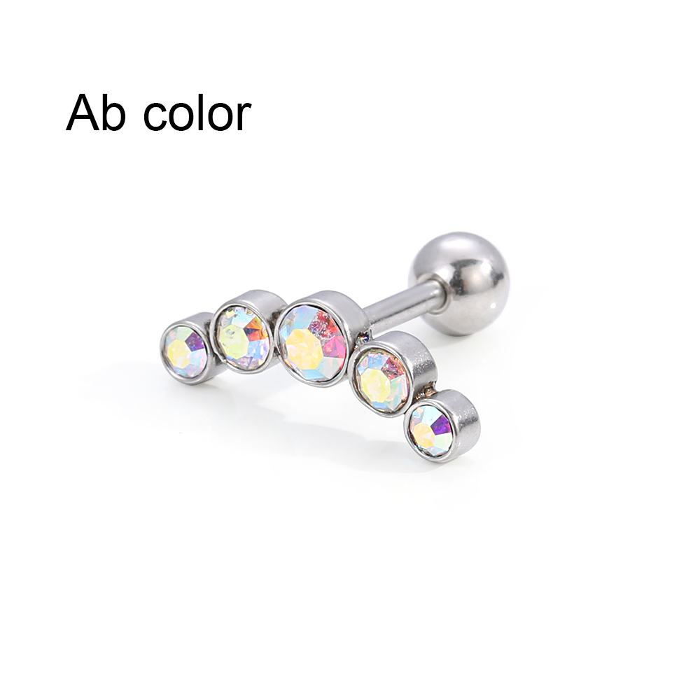 1Pcs Fashion 16G Crystal Gem O - Body Jewelry Cartilage Earrings ulasan dan harga