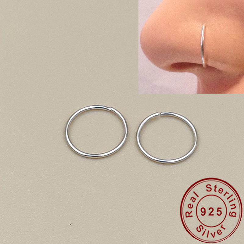 925 silver nose ring lip ring  - Body Jewelry Cartilage Earrings ulasan dan harga