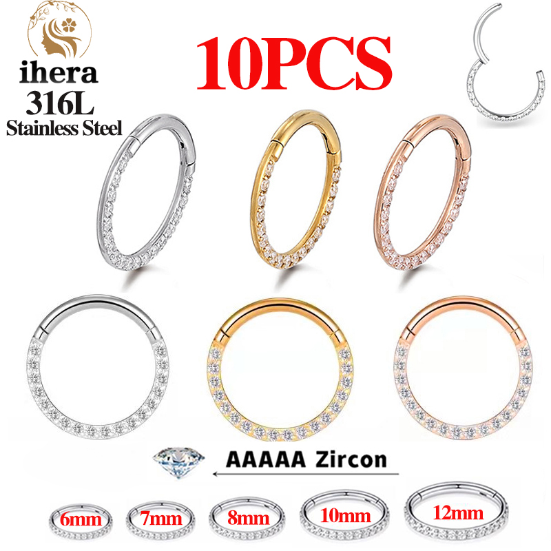1/10PCS Stainless Steel Nose R - Body Jewelry Cartilage Earrings ulasan dan harga