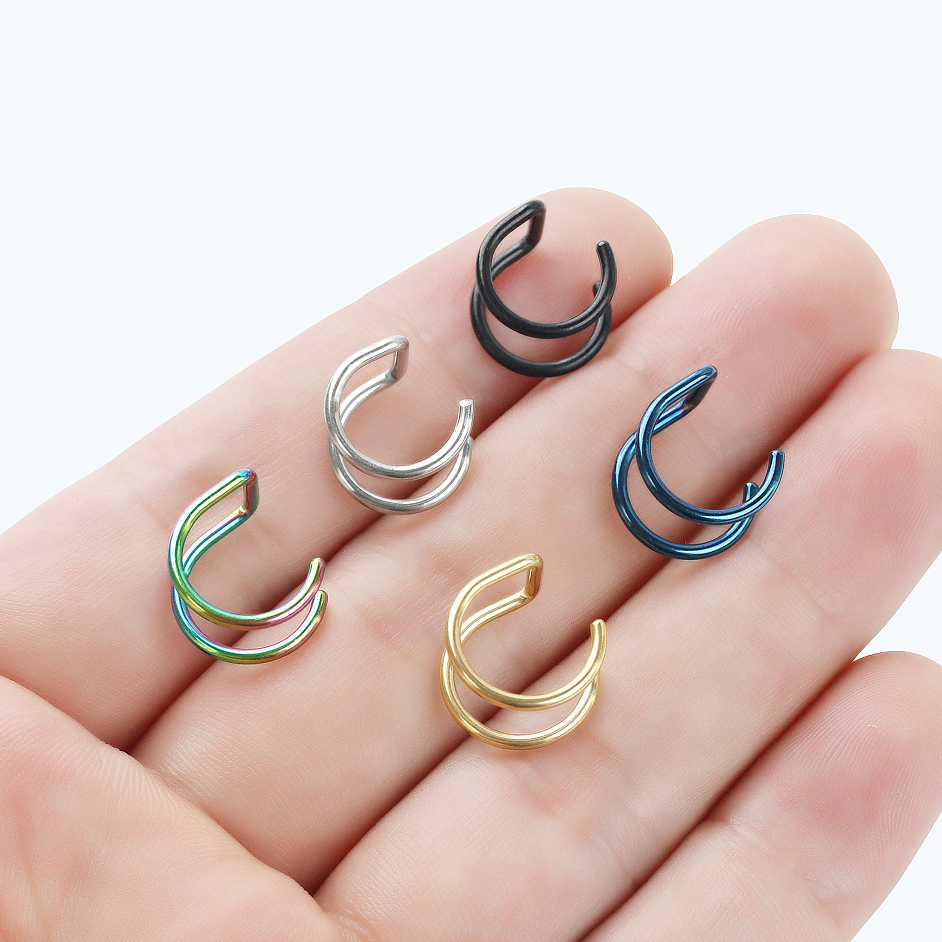 2pcs New No-Piercing Ear Cuffs - Body Jewelry Cartilage Earrings ulasan dan harga