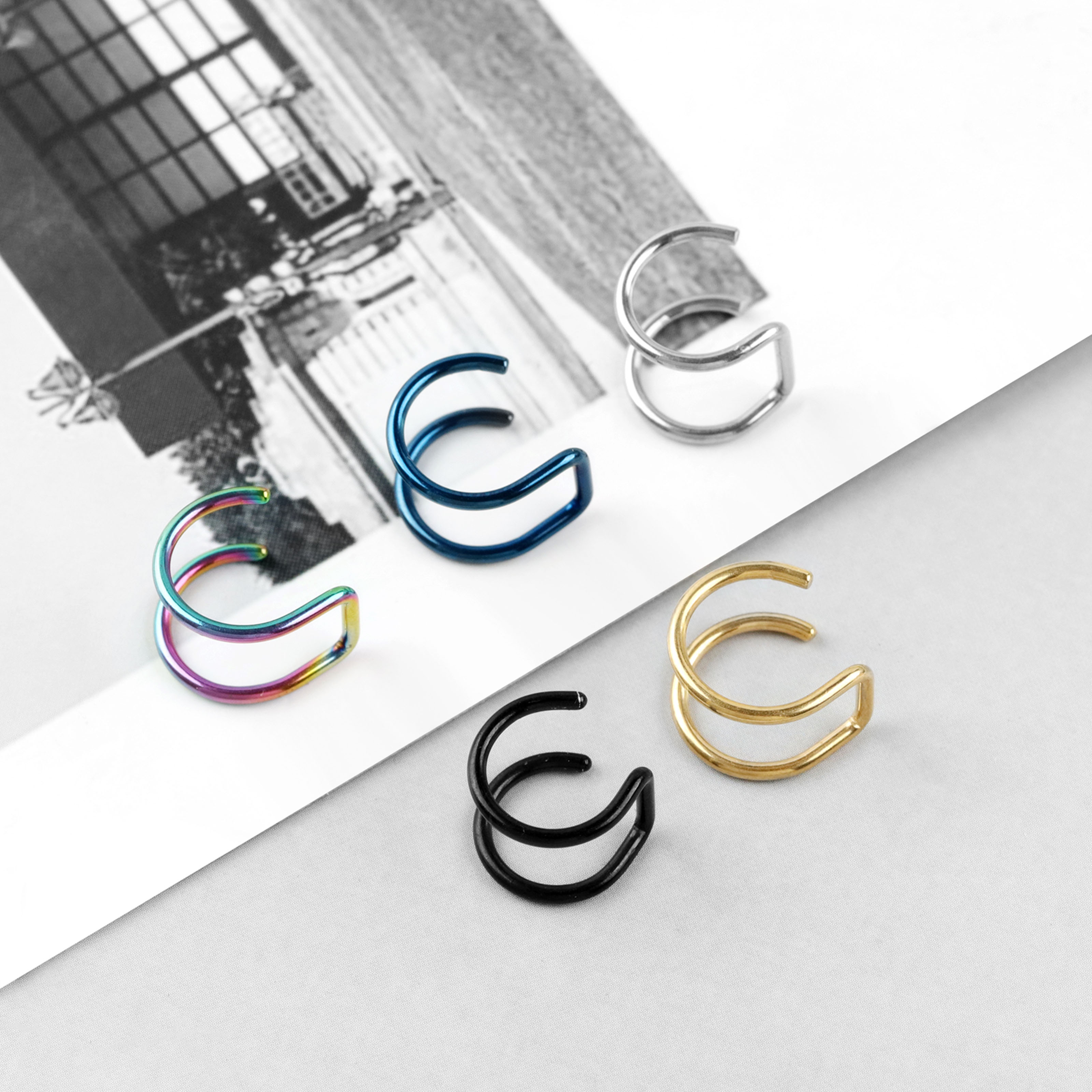 2pcs New No-Piercing Ear Cuffs - Body Jewelry Cartilage Earrings ulasan dan harga