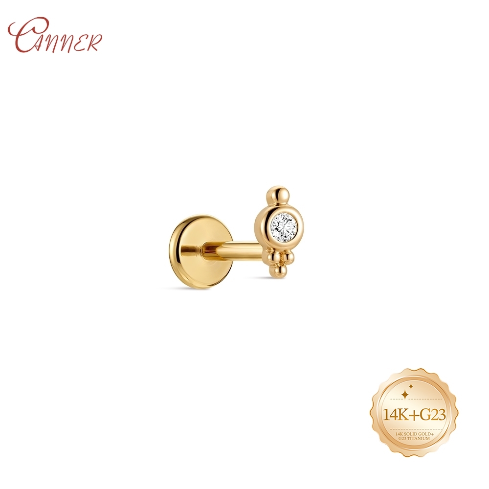 CANNER 14K Solid Gold internal - Body Jewelry Cartilage Earrings ulasan dan harga